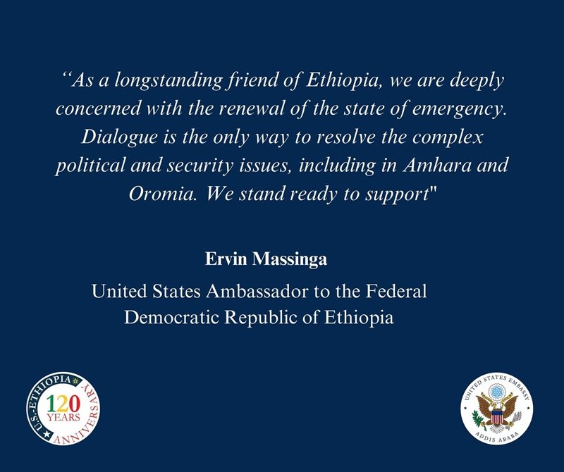 U.S. government Ethiopia State of Emergency 