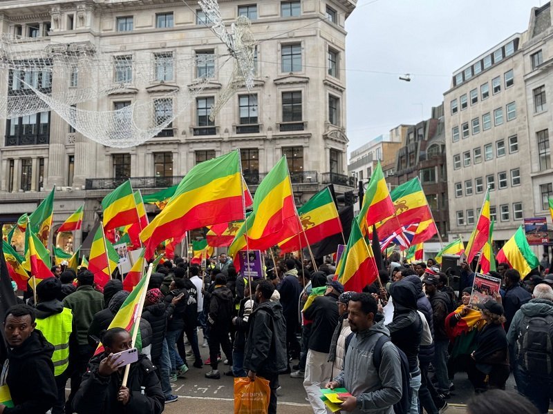 Ethiopians protest in London against Amhara genocide 
