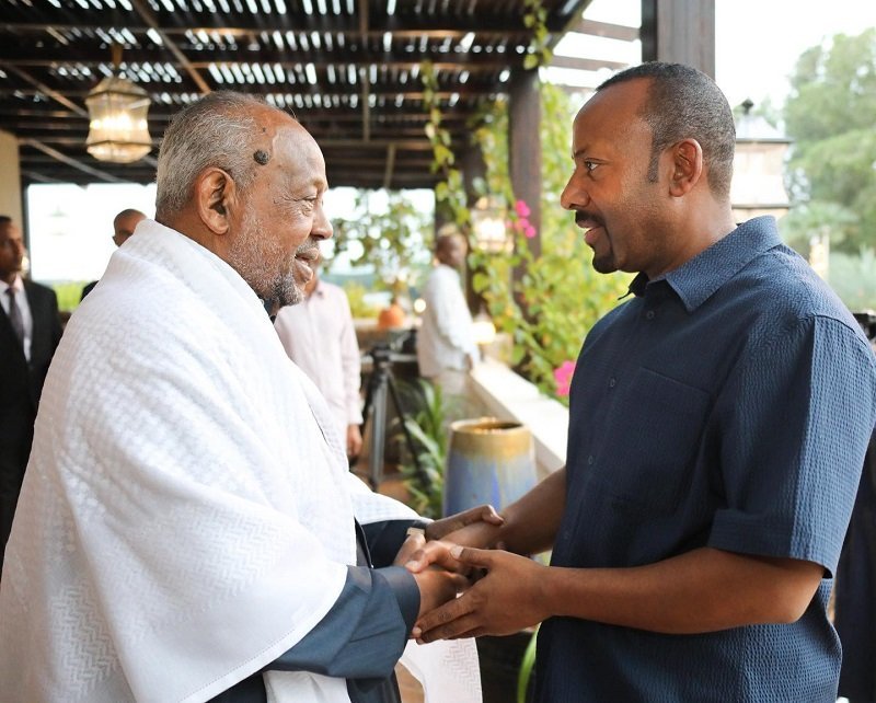 Abiy Ahmed at Djibouti's president in residence Haramous